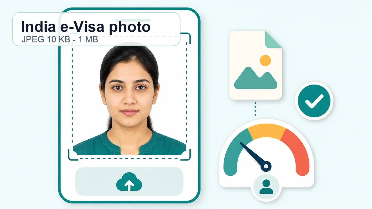 India e-Visa写真要件の図解