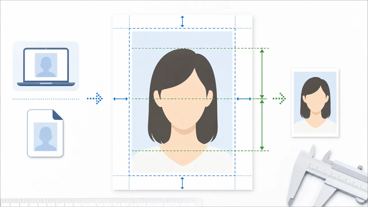 マイナンバーカード写真サイズの図解