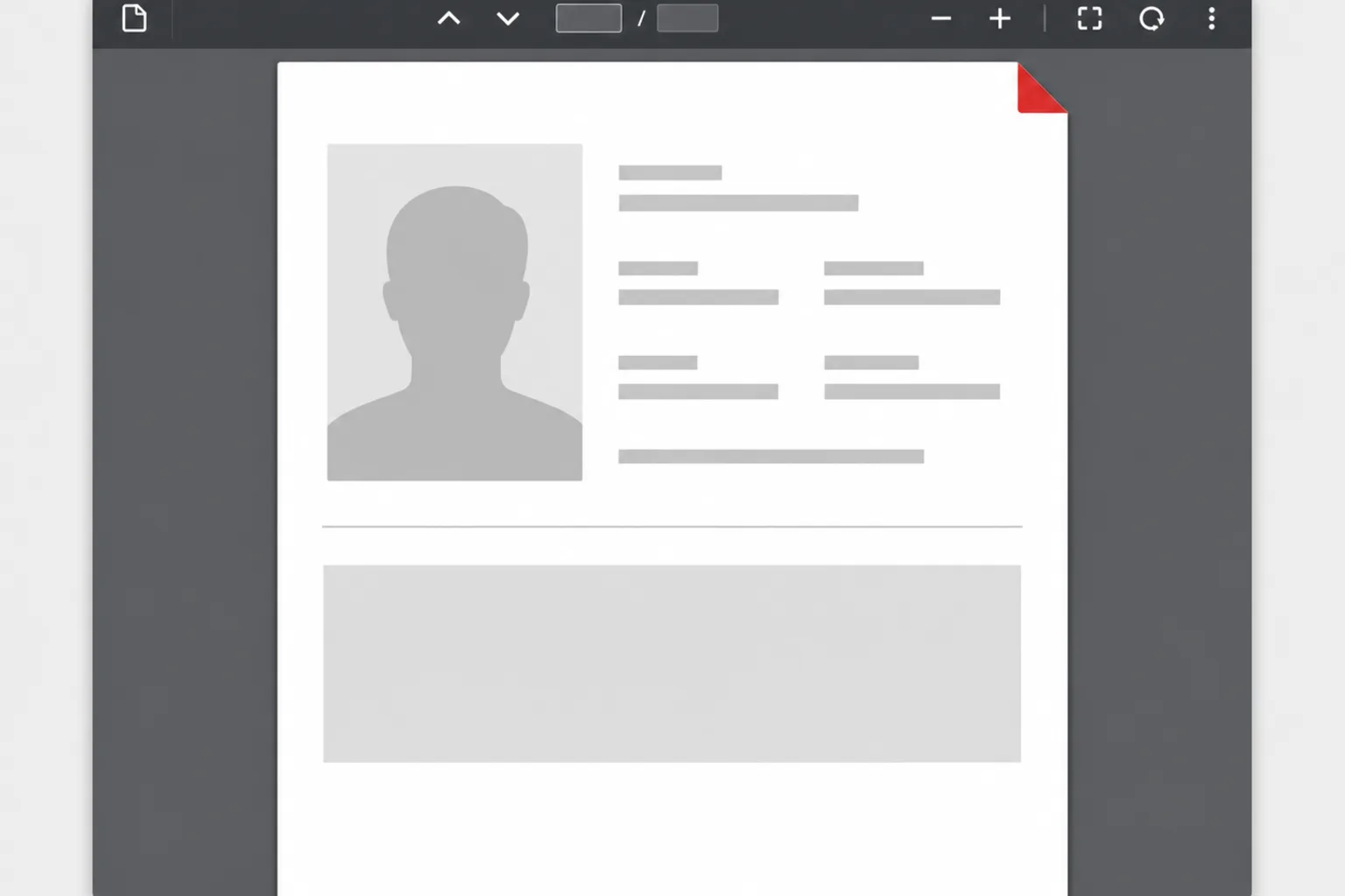 A finished one-page PDF mockup of a passport data page
