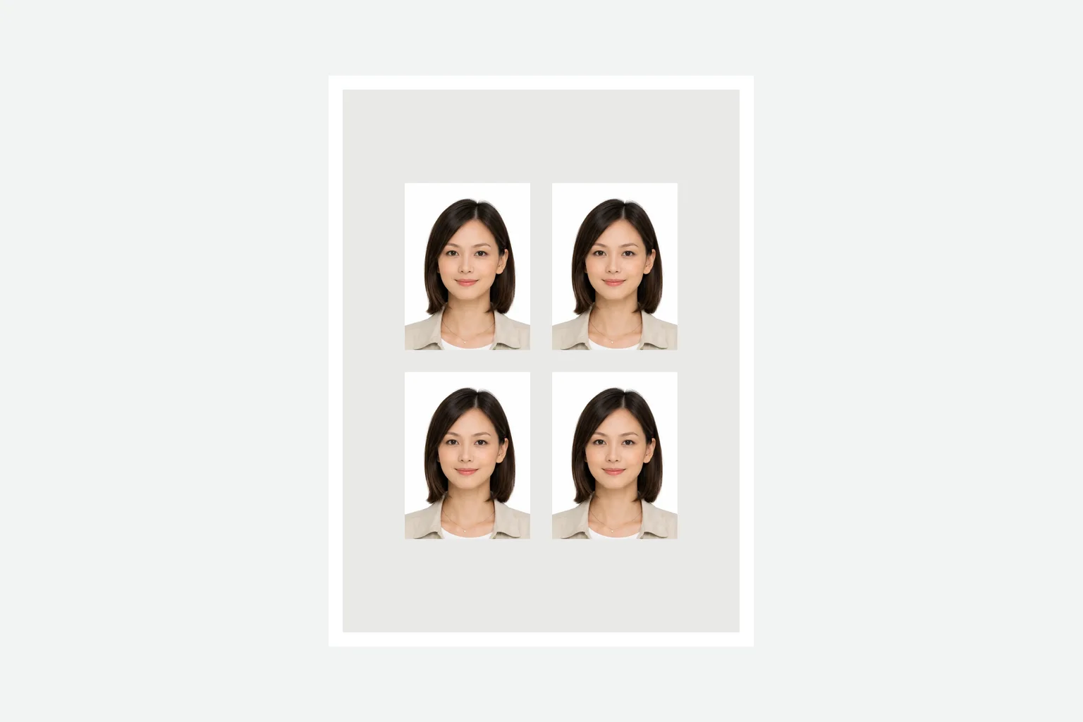 在留カード申請用の印刷写真を実寸で確認する図解
