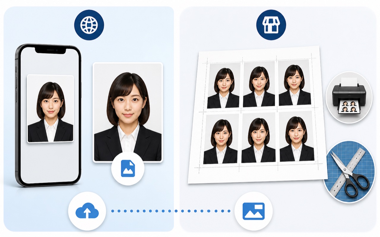 Web応募用JPEG写真データとコンビニ印刷用L判配置データの違い