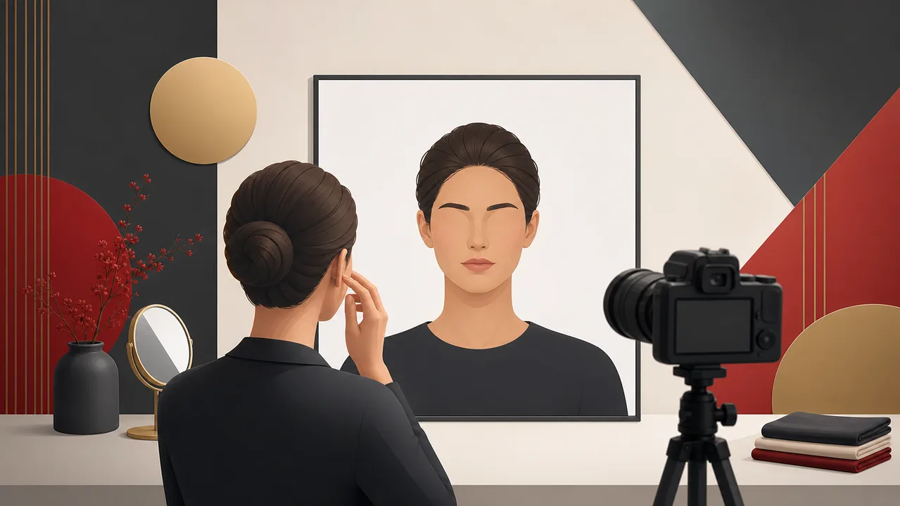 ドイツのビザ写真準備を表すイラスト