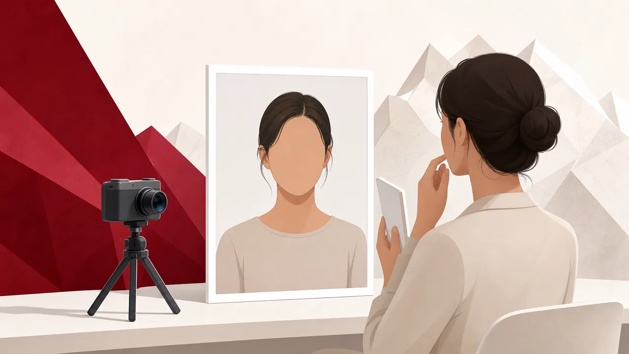 スイスのビザ写真準備を表すイラスト