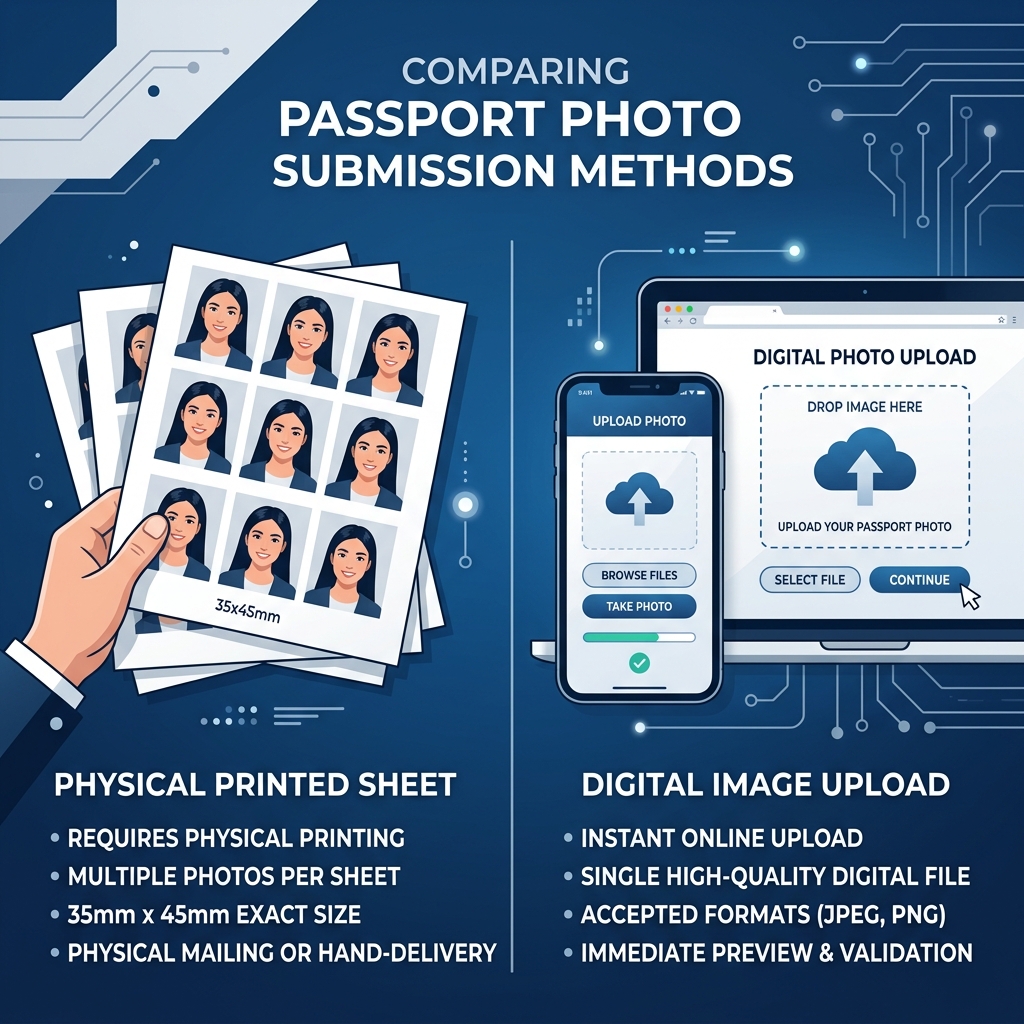 Visual difference illustration between 35x45 mm printed photo and digital upload