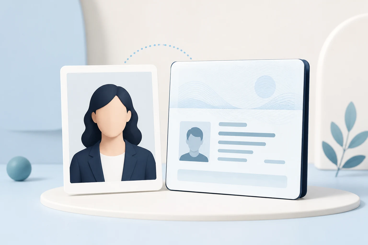 Illustration of photographing a passport data page with a phone