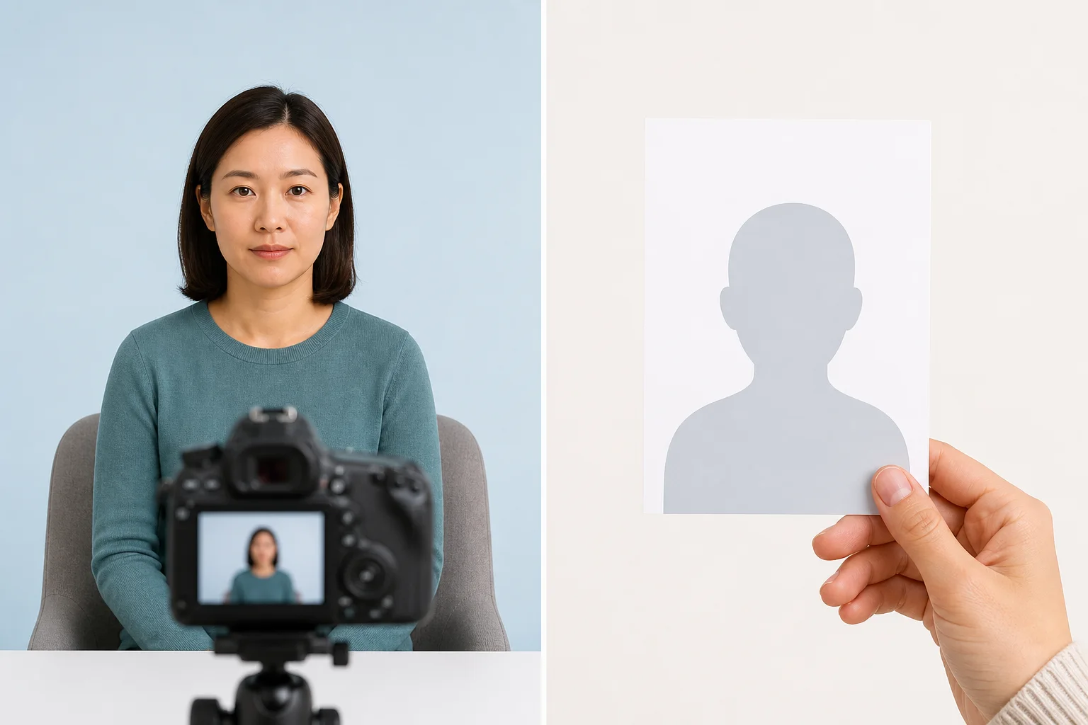Illustration of two alternatives: live capture at an appointment or an applicant-prepared printed photo