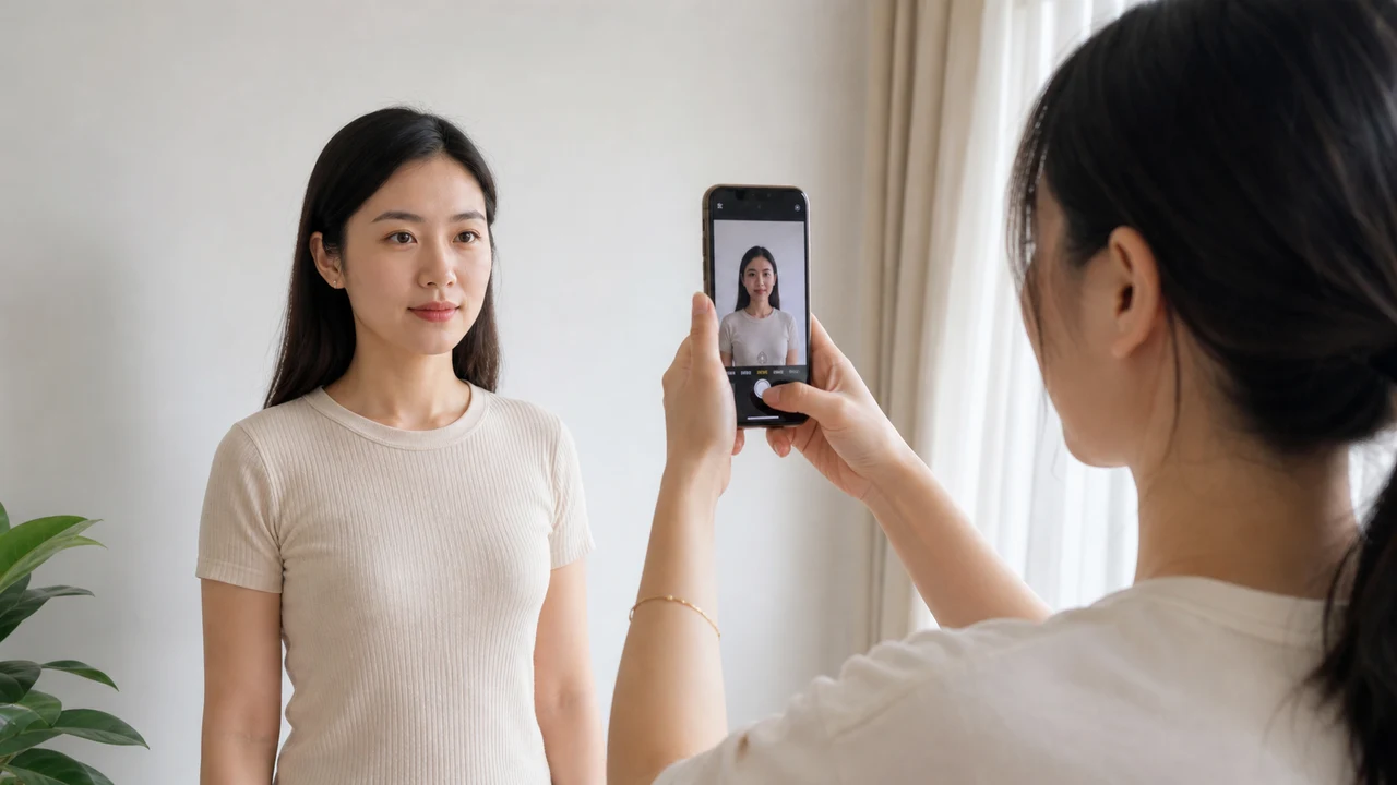 iPhone-Kamera-Einstellung für ein Vietnam e-Visa-Passbild